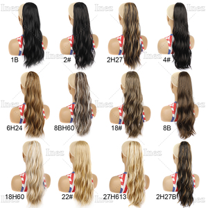 Extensiones de cola de <span class=keywords><strong>caballo</strong></span> con cordón largo, cola de <span class=keywords><strong>caballo</strong></span> ondulada rizada <span class=keywords><strong>rubia</strong></span> sintética para mujer, Clip de onda Natural en cola de <span class=keywords><strong>caballo</strong></span> - Product Image 5