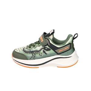 Baskets dinosaures Bull Boys vert militaire talon 3 cm taille enfant 26 27 28 29 30 31 32 33 34 35 - Product Image 1