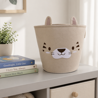 Panier de rangement moderne en feutre écologique pour animaux, adorable panier organisateur de jouets en forme de tigre, corbeille à linge décorative pour chambre d'enfant