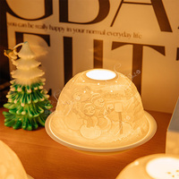 Vente en gros de bougeoir votif en porcelaine lithophane à lumière féerique bougeoir articles de décoration intérieure