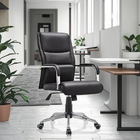 Fauteuil de bureau pivotant en cuir de luxe Boss en cuir pour massage ergonomique.