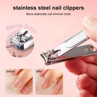 Haute qualité 2 pièces plat diagonale en acier inoxydable coupe-ongles argent manucure outils pour bébé soins des pieds coupe-ongles ensemble JJF22