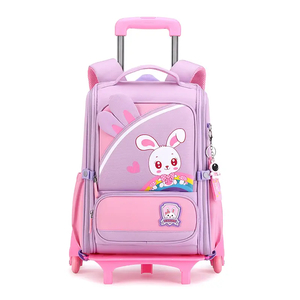 2023 New Children's Pull Rod Bag for Primary School Students Trolly School Bags Removable Back Pull Dual Use - Product Image 2