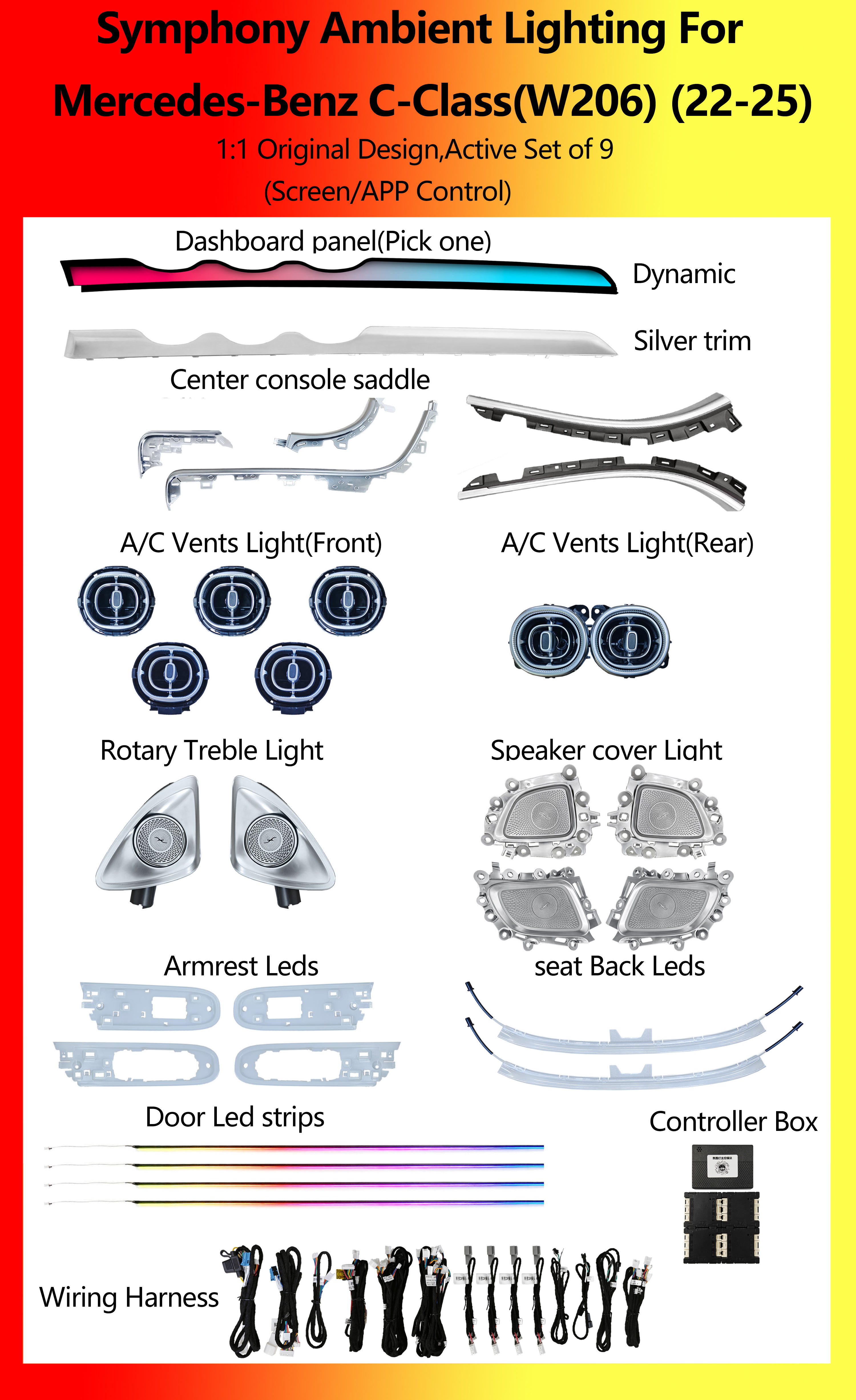 Mercedes-Benz C-Class(W206) Active Symphony Set of 9