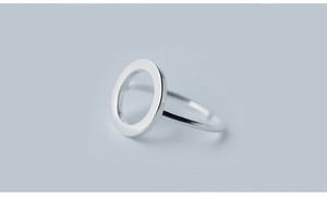 Anillo de Plata de Ley 925 con círculo plano para mujer, anillo de plata abierto liso, <span class=keywords><strong>precio</strong></span> barato - Product Image 4