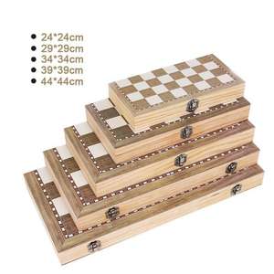 Custom High Quality 3 in 1 Foldable Natural Wood <strong>Chess</strong> Board <strong>Set</strong> With Poker <strong>Set</strong> <strong>Novelty</strong> Board Game Company Promotion Gifts - Product Image 5