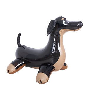 Dachshund inflable Ride-On Pool Flotador Diseño de perro salchicha con asas resistentes Vinilo duradero grueso para niños Adolescentes Diversión acuática - Product Image 2