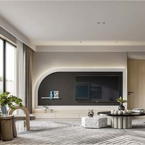 Meuble TV flottant pour salon, chambre à coucher, design d'affichage, meuble de luxe, meuble TV en bois, meuble TV laser - Product Image 6