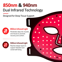 Nouveau Masque Facial LED Portable Sans Fil à Cinq Modes de Lumière Rouge pour Usage Domestique