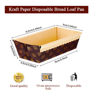 Thân Thiện Với Môi Kraft Bánh Mì Loaf Pan Rò Rỉ Bằng Chứng Lò Vi Sóng An Toàn Dùng Một Lần Hình Chữ Nhật Các Tông Giấy Nướng Chảo Có Nắp Đậy - Product Image 3