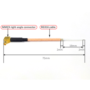 Cable <span class=keywords><strong>Coaxial</strong></span> MMCX Macho Recto para Desforrar Cables, <span class=keywords><strong>Antena</strong></span> <span class=keywords><strong>WiFi</strong></span> Interna RC 2.4G, Cable Inteligente Inalámbrico FPV - Product Image 2