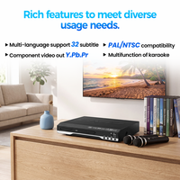 Reproductor de VCD HD con Puerto USB Frontal, Decodificación de Discos HD, Subtítulos en Varios Idiomas, Salida de Video Componente para Cine en Casa