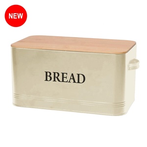Contenitore <span class=keywords><strong>Vintage</strong></span> per Pane con Tagliere <span class=keywords><strong>in</strong></span> Bambù, <span class=keywords><strong>Portapane</strong></span> <span class=keywords><strong>in</strong></span> <span class=keywords><strong>Metallo</strong></span> - Product Image 1