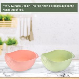 Food Grade <b>Plastic</b> Rice Washer Strainer Washing Colander With Handle for Vegetables and Fruits Water Drain Bow - Product Image 5
