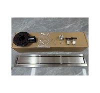 Drain de douche long en acier inoxydable 304 de luxe moderne pour salle de bain, insert de carrelage invisible, drain linéaire rectangulaire pour carrelage céramique