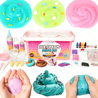 Superbe kit de slime en pâte à modeler DIY – Nuages colorés et slime créatif effet crème glacée – Cadeau original pour filles