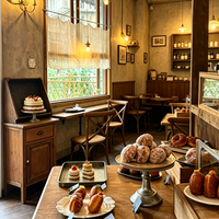 Comptoir de bar de café en bois massif sur mesure, éclairage LED, design intérieur luxueux