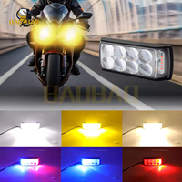 Phares antibrouillard LED étanches BAOBAO à 2/3 lentilles, blanc/jaune clignotant RGB, mini feux de conduite pour vélo/moto