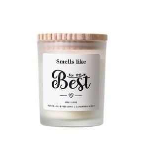 Bougie parfumée à la soja, bougies naturelles et biologiques pour la maison, parfumées, avec un verre givré épais et un couvercle en bois de bambou, longue durée - Product Image 5