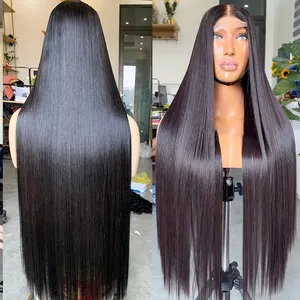 Wholesale Bone Straight Human Hair HD Transparent Lace Frontal Glueless Wig Raw Cuticle Aligned Vietnamese Raw Hair Wigs