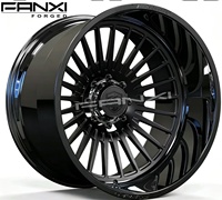 Jantes forgées FANXI personnalisées, finition noire brillante, 8x170 8x180 8x6.5, 20x10 22x10 24x12 24x14 26x16, compatibles avec Ford F150 F250 Chevy Denali
