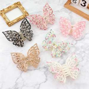 Pinzas de Pelo de Resina Plástica Grandes con Forma de Mariposa de Doble Capa de 14 cm, Coloridas, para Uso Diario, Accesorio para el Cabello - Product Image 1