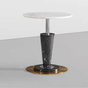 Mesa Redonda de Mármol Personalizada Evelyn, Mármol Rosso <span class=keywords><strong>Alicante</strong></span> Coralito Rojo, Mesa Alta de Mármol Natural - Product Image 2