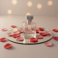 Botol Kaca Silinder Kosong Parfum Radiant 50ml/100ml Botol Semprot Kosmetik Transparan Portabel Pompa Semprot Tutup Bunga Perak