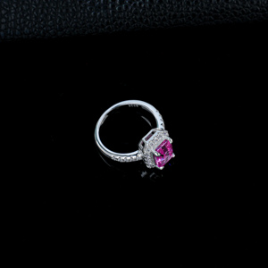 S925 <b>Silver</b> Lab Grown Padparadscha Pink Blue Sapphire <b>Solitaire</b> <b>Ring</b> Fashion Fine Jewelry Wedding Engagement Gift for WomenQ - Product Image 2