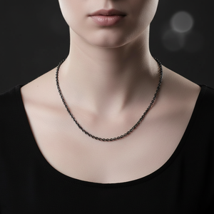 Collier Vintage rétro en <span class=keywords><strong>argent</strong></span> thaïlandais pour hommes et femmes, chaîne avec initiales, Design Simple, 2mm, 1 pièce - Product Image 2