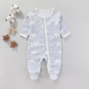 Frühling und Herbst Neugeborenen Langarm-Strampler aus Reiner Baumwolle Unisex Baby-Overall Weiches Baby-Outfit mit Knopfverschluss - Product Image 2