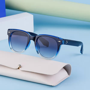 Lunettes de soleil pour homme ZS-98137, monture PC, protection UV400, verres bleus dégradés, style sport extérieur, avec étui - Product Image 1