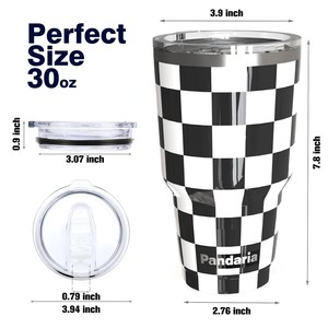 Gobelet isotherme en acier inoxydable 304 de 30 oz avec 2 couvercles et une paille, entrepôt FBA - Product Image 6
