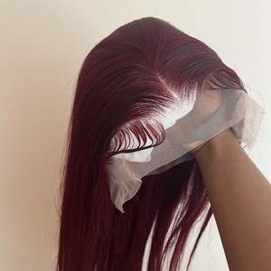 Venta al por mayor <span class=keywords><strong>de</strong></span> fábrica: Peluca <span class=keywords><strong>de</strong></span> <span class=keywords><strong>cabello</strong></span> indio 99j Borgoña con encaje frontal transparente <span class=keywords><strong>para</strong></span> <span class=keywords><strong>mujer</strong></span>, 13x4, pre-arrancada, onda corporal, <span class=keywords><strong>para</strong></span> encaje frontal largo. - Product Image 5