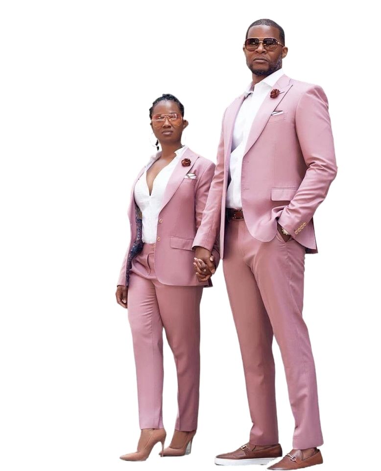 Hot Couples British Pink suit for men 2 Pcs Groom Wedding Suits Tuxedos custom suits mens Slim Fit Prom