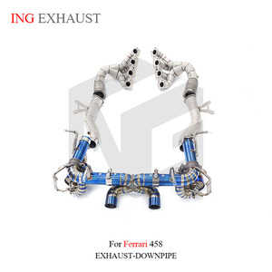 ING Titan legierung für Ferrari Catback <span class=keywords><strong>Manifold</strong></span> Full Set Auspuffrohr mit Hitzeschild Auto Performance Tuning Parts - Product Image 6