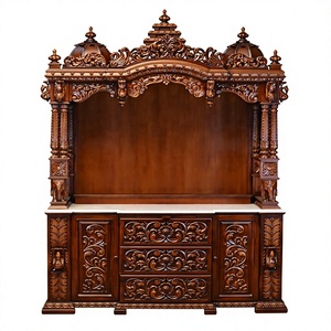 Home Decor Teak Wood Temple Manufacturer Best Pooja Room Mandir in Exquisite Designs Best Selling Teak Wooden Hindu Home Mandir - Product Image 5