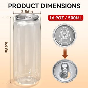 Bouteilles en plastique à anneau de traction de 250 ml, 350 ml, 500 ml avec logo OEM imprimé, pour jus de fruits, soda, eau, pot en plastique à anneau de traction, boîte en PET - Product Image 5