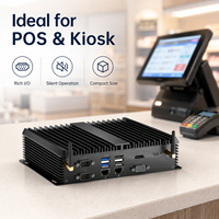 PC Industrial Linux Intel I7-1165G7, Mini PC Industrial Integrado sin Ventilador con 6 COM, DDR4 32GB, Salida HDMI VGA