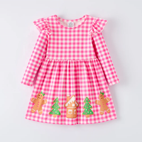 Robes de Noël pour Filles, Collection Boutique, Manches Longues, Boutonnées, Respirantes, Vente en Gros, Automne Hiver, Prix Bas, Sans Taxes Douanières