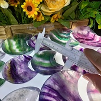 Bol de purification décoratif en cristal de fluorite naturelle, gravé en forme de lune arc-en-ciel, pour collection, vente en gros