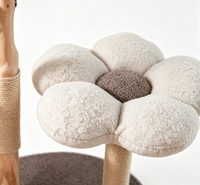 Arbre à chat multi-niveaux en bois massif avec hamac et poteaux en sisal pour chats, vente en gros, OEM, logo personnalisé, marque privée, commande en gros, MOQ