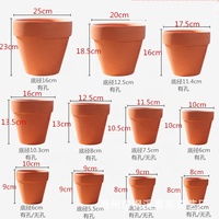 Pot Bunga Kaktus Tanah Liat Mini Kecil, Pot Sukulen Keramik dengan Lubang Drainase