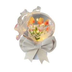 AYOYO festa della mamma regali stile <span class=keywords><strong>speciale</strong></span> tulipano acrilico Bobo palla rotonda fiore artificiale - Product Image 1