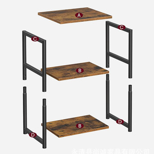 Mesa de centro de 3 niveles al lado del sofá Muebles de dormitorio Mesita de noche alta Ahorre espacio Mesa auxiliar pequeña Mesa auxiliar de madera Muebles de China - Product Image 4