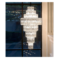 Lustre de luxe moderne en cristal LED pour plafond, idéal pour salon et hôtel
