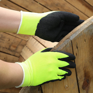 Gants de travail de sécurité OEM Luva en latex, coque en nylon, orange, paume en mousse respirante, revêtement en latex pour une meilleure adhérence, Guantes De Latex Ce <span class=keywords><strong>3121</strong></span> - Product Image 1