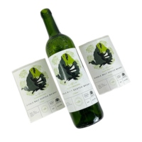 Etiqueta de Papel Kraft con Relieve Elegante, Impermeable, para Envasado de Vino, Acabado Brillante, Impresión Personalizada, Autoadhesiva, para Café/Cerveza/Whisky/Vino