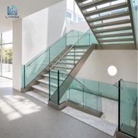 LANGE Premium Ästhetisches U-Kanal-Glasgeländer Terrassengeländer Glasgeländersystem Energieeffizientes Eisenarmes Glas für Zuhause