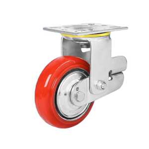 HS Gute Qualität starrer Wirbel mit Schloss Hoch leistungs feder belastete PU-Stoßdämpfer-Lenkräder <span class=keywords><strong>4</strong></span>-Zoll-Rollen - Product Image 3